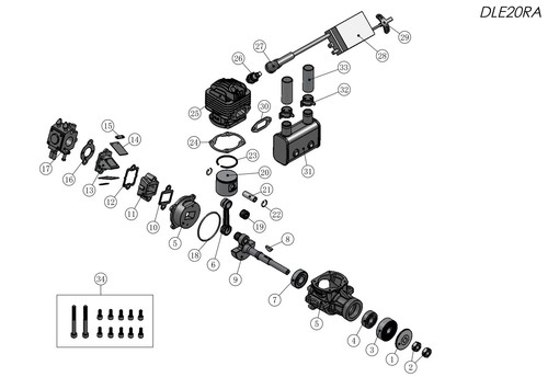 DLE Engines Woodruff Key DLE-20RA 20V08 DLE Engines - Bild 2 von 2