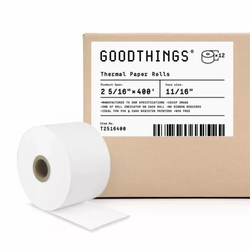 2 5/16" x 400' (12 Rolls/Case) Thermal Paper Rolls Pay at the Pump Dresser Wayne