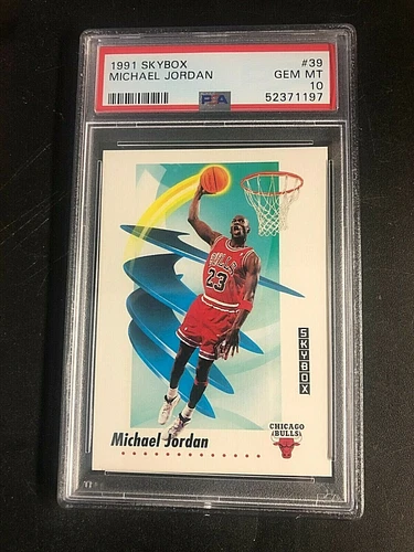 Michael Jordan 1991 Skybox Basketball Card #39 Graded PSA 10 GEM MINT Bulls Goat