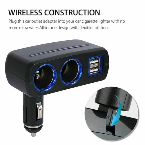 12V Car Cigarette Lighter Socket Adapter Dual USB Double Splitter S Plug Ne Q2J9 - Zdjęcie 4 z 10