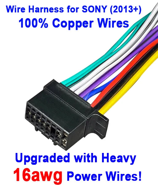 SONY 16 PIN RADIO WIRE HARNESS CAR AUDIO STEREO POWER PLUG 2013+, SHIPS FROM USA - Image 2 of 4