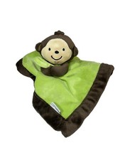 Carters Monkey Plush Lovey Security Blanket Green Brown Stuffed Animal