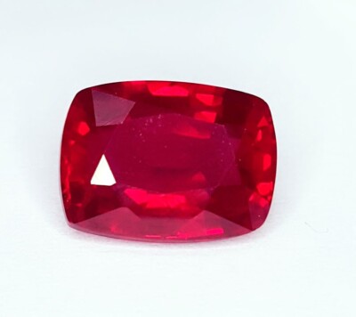 Loose Certified Gemstone Natural Red Ruby 7.87 Ct Cushion Cut AAA+ Quality Gem