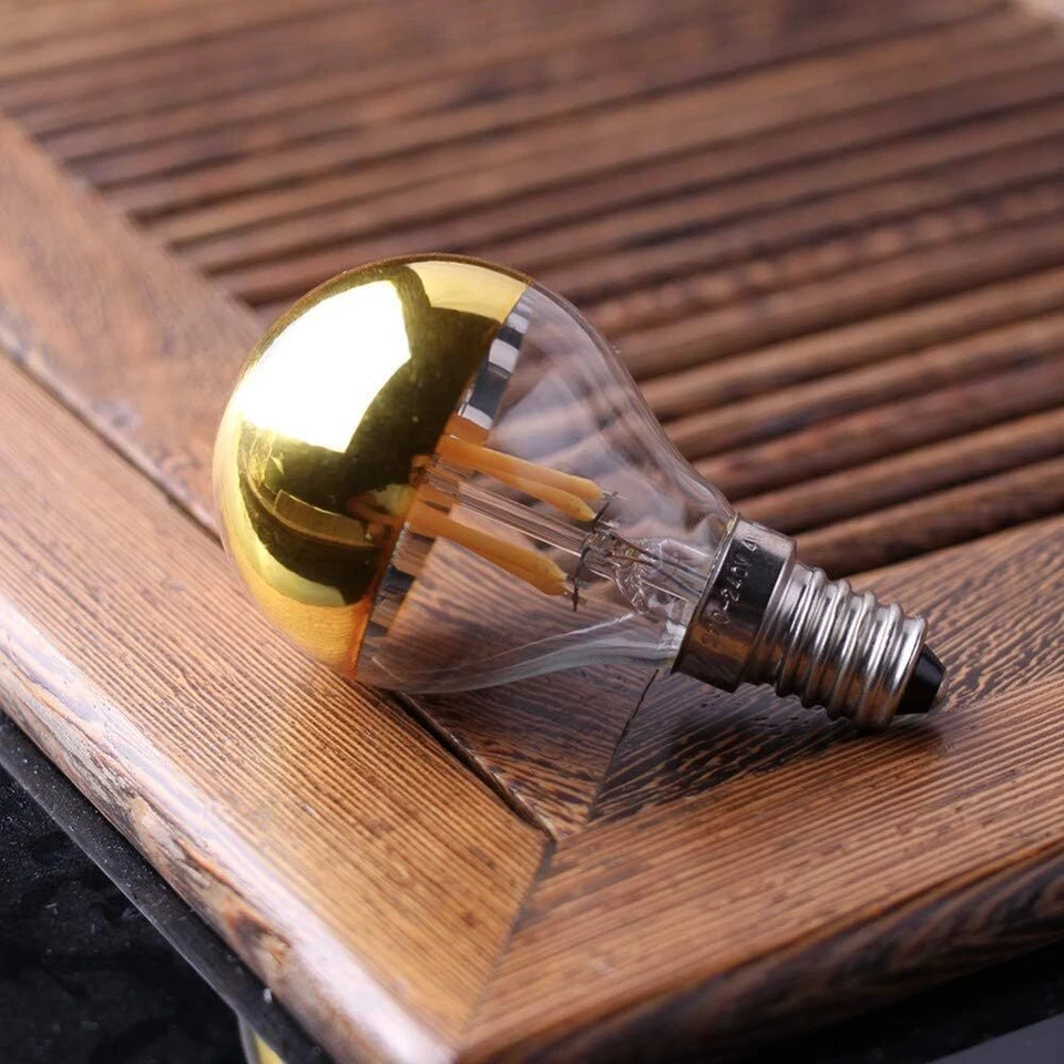 4Pack LED Round Half Gold Globe Light Bulb A19, 2700K, 5W(40W), E26, 400LM - Image 4 of 4