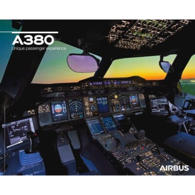 Airbus A380 Cockpit View Horizontal Poster approx 44 x 29 cms Glossy print check