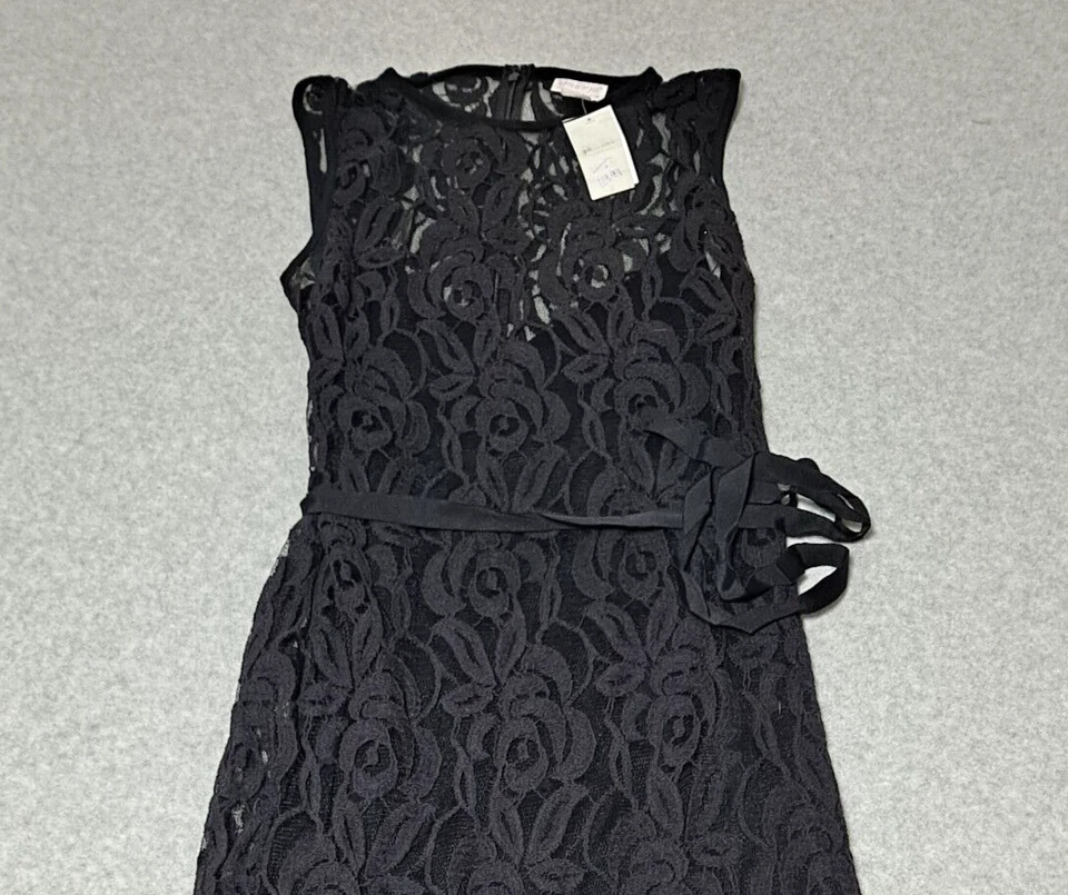 A Pea In The Pod Dress Women Large Maternity Black Midi Floral Lace Whimsygoth - Image 3 of 4