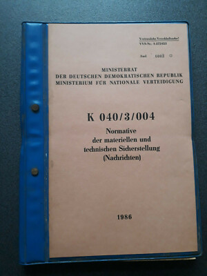 NVA regulation K 040/3/004 catalogue of all NVA communications technology