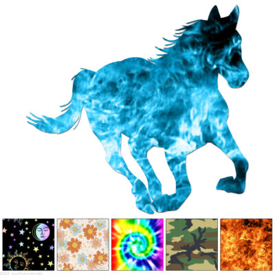 Horse Stallion Running - Decal Sticker - Multiple Patterns & Sizes - ebn6427