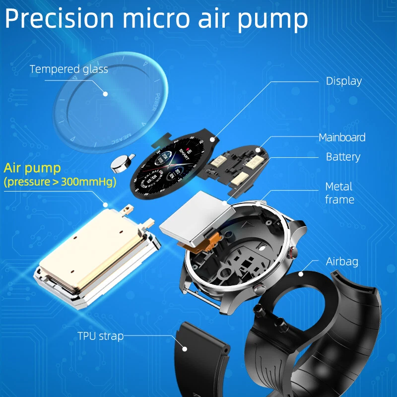 Air Pump Airbag True Accurate Blood Oxygen Pressure Smart Watch Temperature New - Image 3 of 4