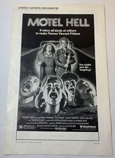 1980 horror movie MOTEL HELL pressbook~ has two clips and a good bit of creasing