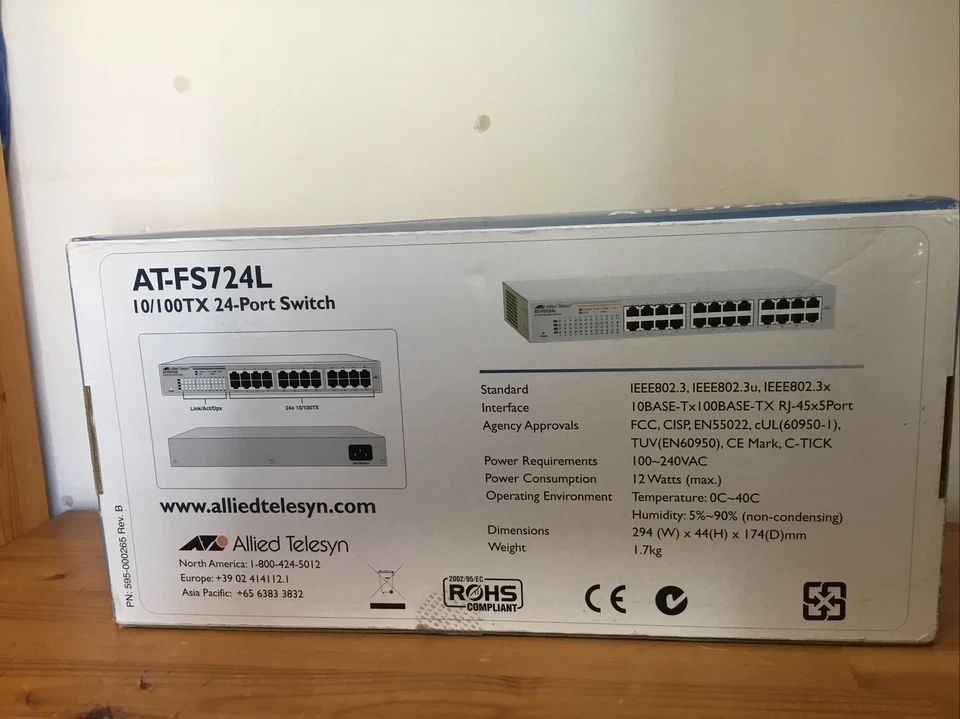 ATI Allied Telesis AT-FS724L 24 Port Ethernet Switch - BOXED BRAND NEW NoS - Image 4 of 4