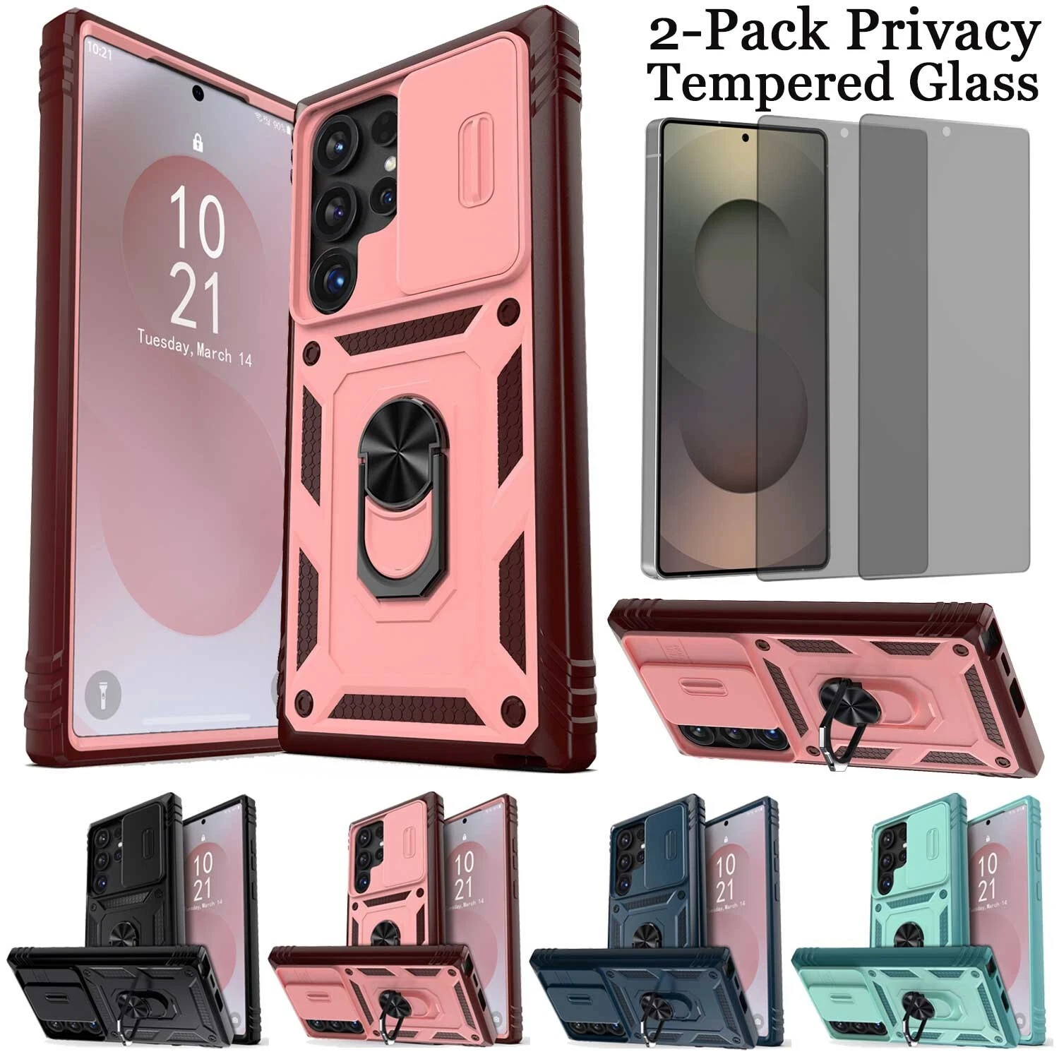 For Samsung S25+ S25 Ultra Case Slide Camera Lens Cover   Privacy Tempered Glass