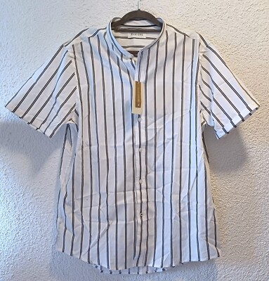 Pier One Herren Kurzarmhemd XL off-white Stripes mit Etikett NEU Zalando