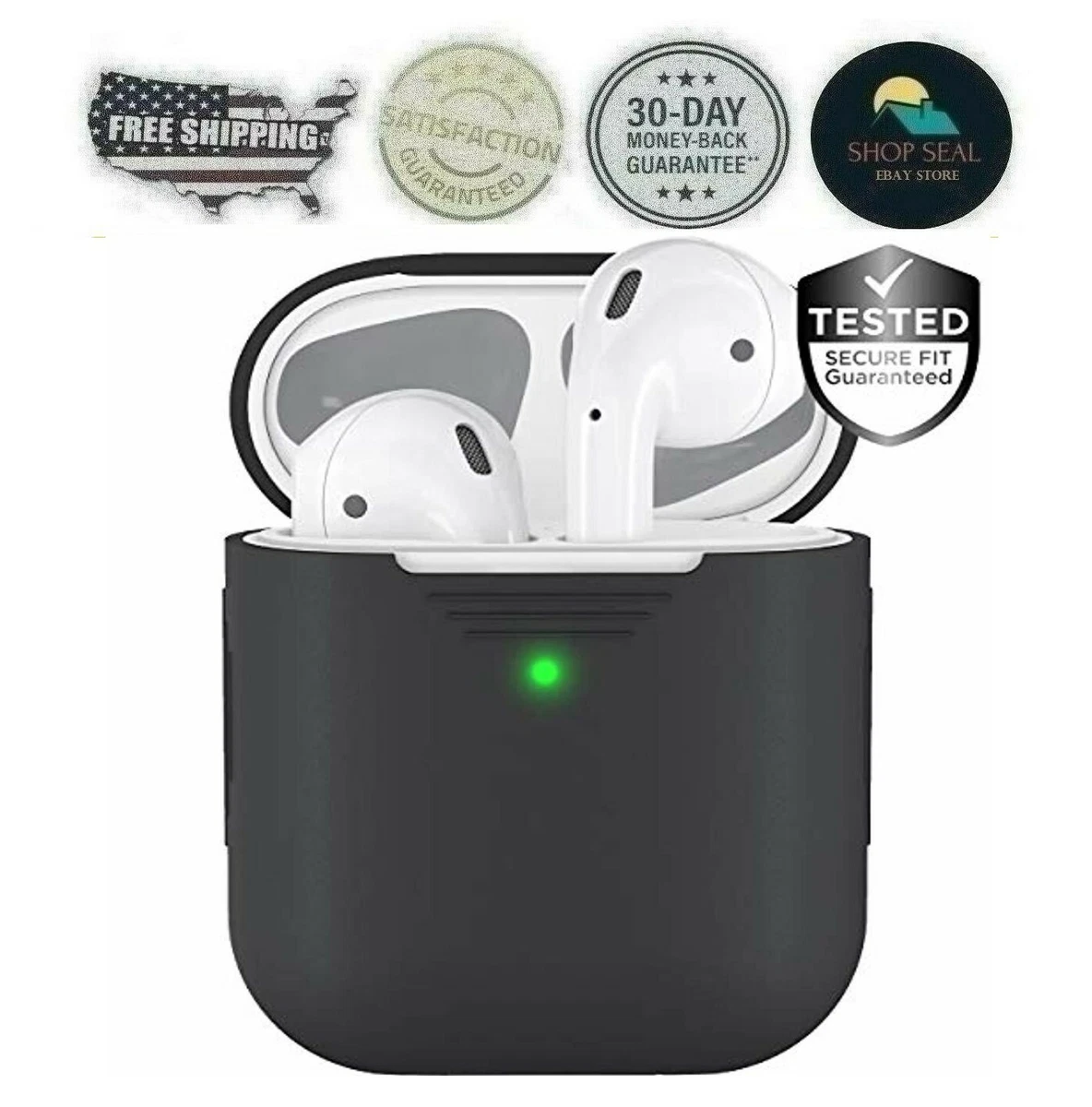 Estuche Para Airpods Audifonos Auriculares Apple 1 Y 2 Luz LED Protector  Case