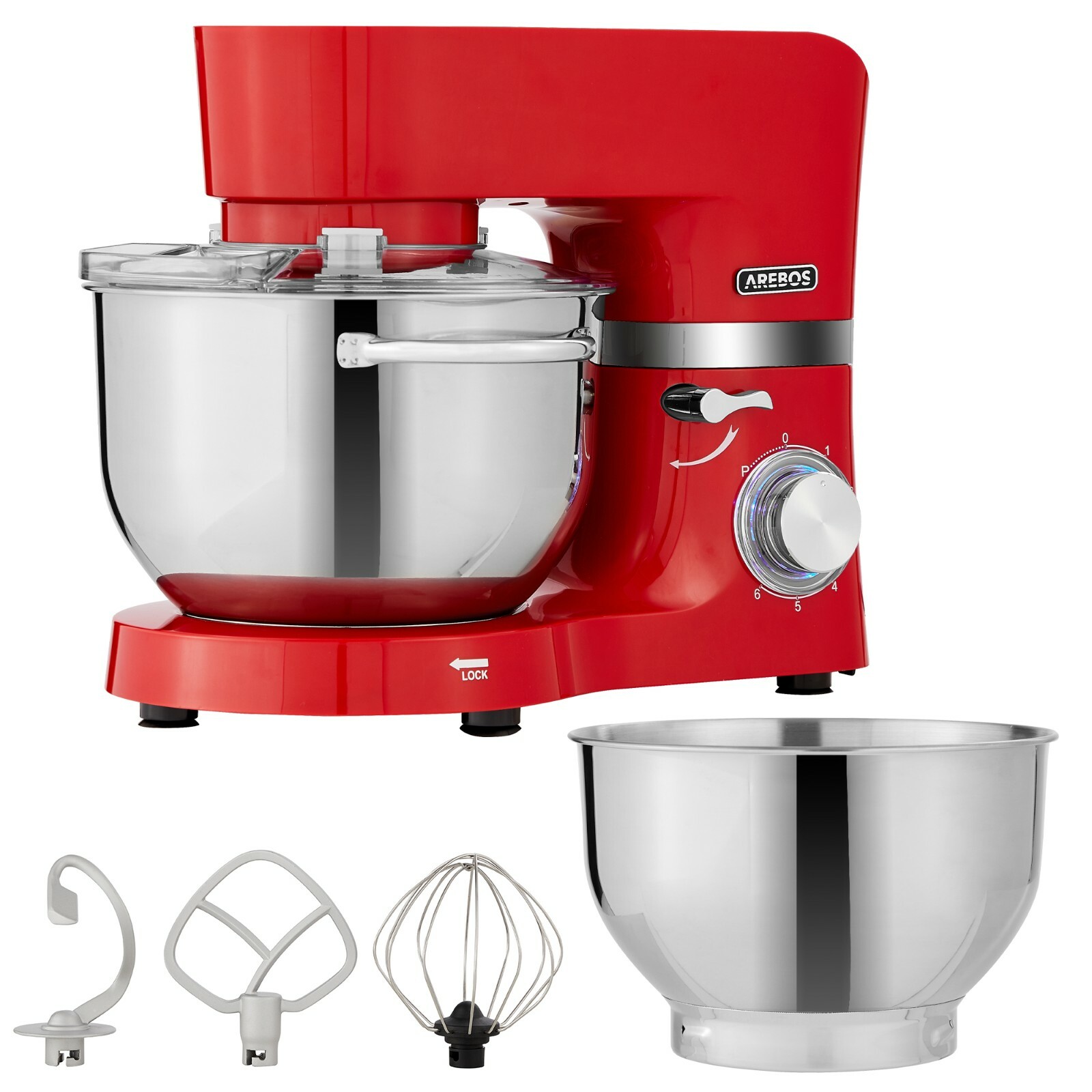 Robot da Cucina Arebos 1500W con 2 Ciotole in Acciaio
