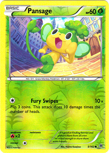 Pokemon - Pansage - 5/162 - Common - Reverse Holo - XY - BREAKthrough - NM