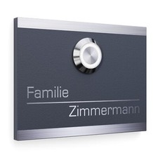 Graviers Klingelschild Gravur LED Klingeltaster Klingelplatte Klingel RAL7016