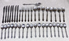 Stanley Roberts Rogers Stainless Steel Auberge Pattern 39 Piece Flatware Lot