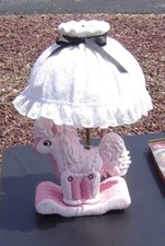 VINTAGE CHILD'S CERAMIC BEDROOM LAMP - MADE BY FORMER ART TEACHER - FAST SHIP 4