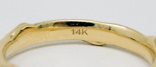 14 kt Gelbgold Ewigkeitsring Baum Zweig/Rebe Motiv Diamant Band Größe 6 B6698 - Bild 3 von 6