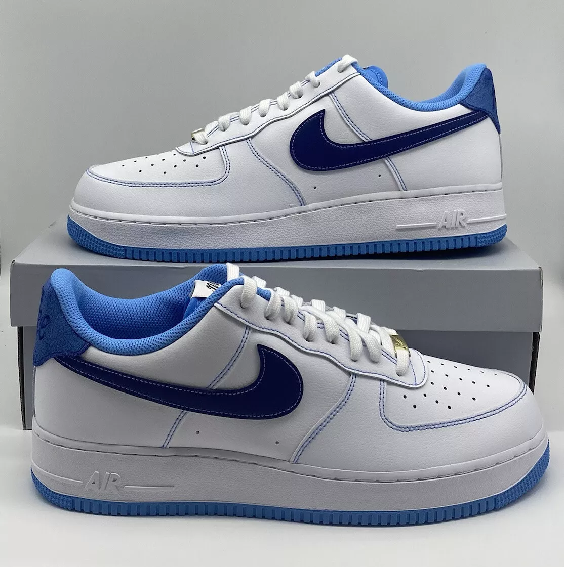 Nike Air Force 1 First Use White/University Blue Shoes Mens Sz 13 DA8478-100