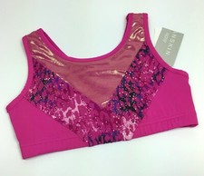 Danskin Now / Pink Foil Athletic Athleisure Sports Bra Top / Girls Size L 10-12
