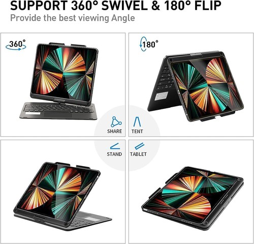 For iPad 10th/9th/8th/7th Gen 10.2" Air 4 5 Pro 11" 12.9" Touchpad Keyboard Case - Picture 57 of 74