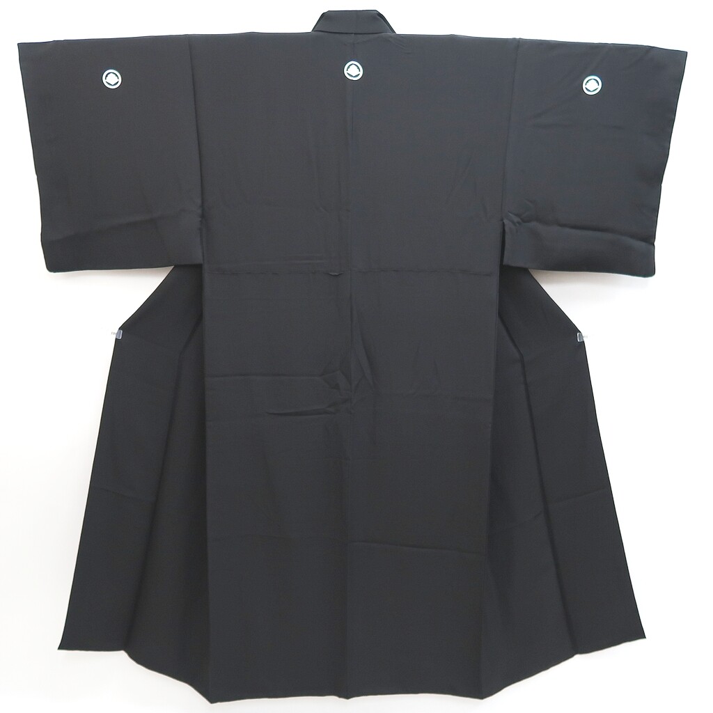 9975C2 Silk Vintage Japanese Kimono Men's Kimono Montsuki Habutae