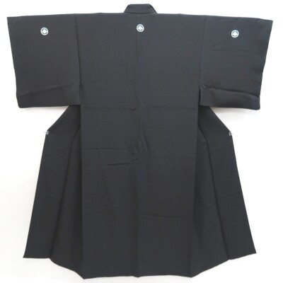 9975C2 Silk Vintage Japanese Kimono Men's Kimono Montsuki Habutae