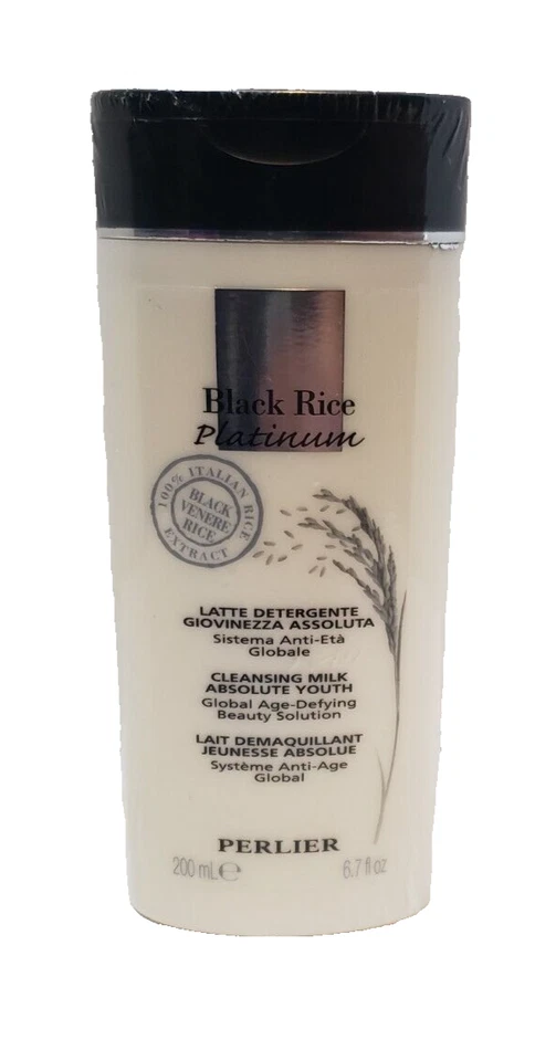 Limpiador facial juvenil leche limpiadora platino arroz negro Perlier 6,7 oz SELLADO Foto 2 de 4