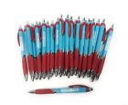 30ct Bulk Lot Red & Light Blue Misprint Retractable Click Pens: Rubber Grip