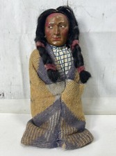 VINTAGE SKOOKUM BULLY GOOD NATIVE AMERICAN ANTIQUE DOLL 9.5" TALL