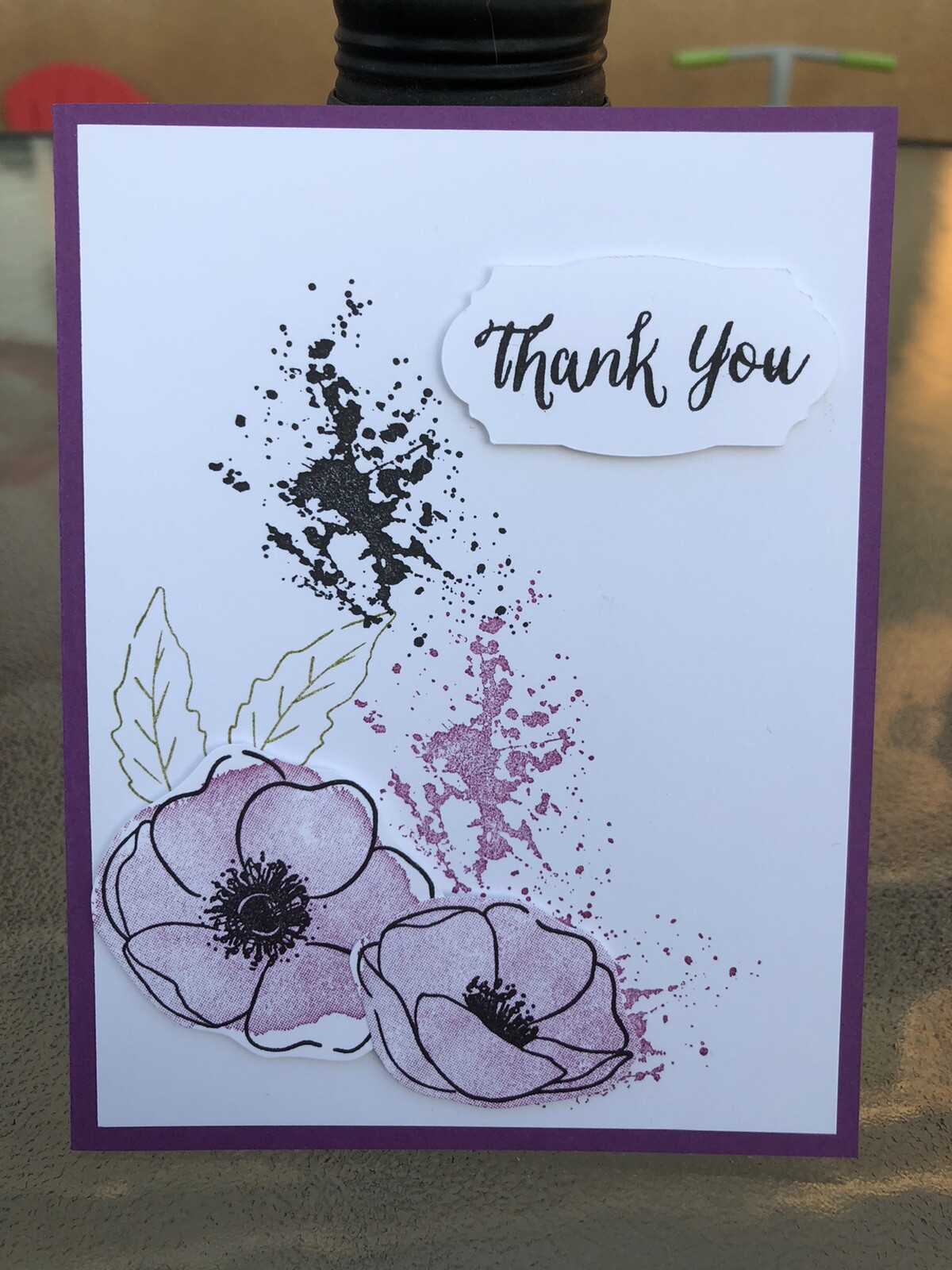 Card Set Of 4 Stampin Up Painted Poppies THANK YOU Berry Burst | eBay