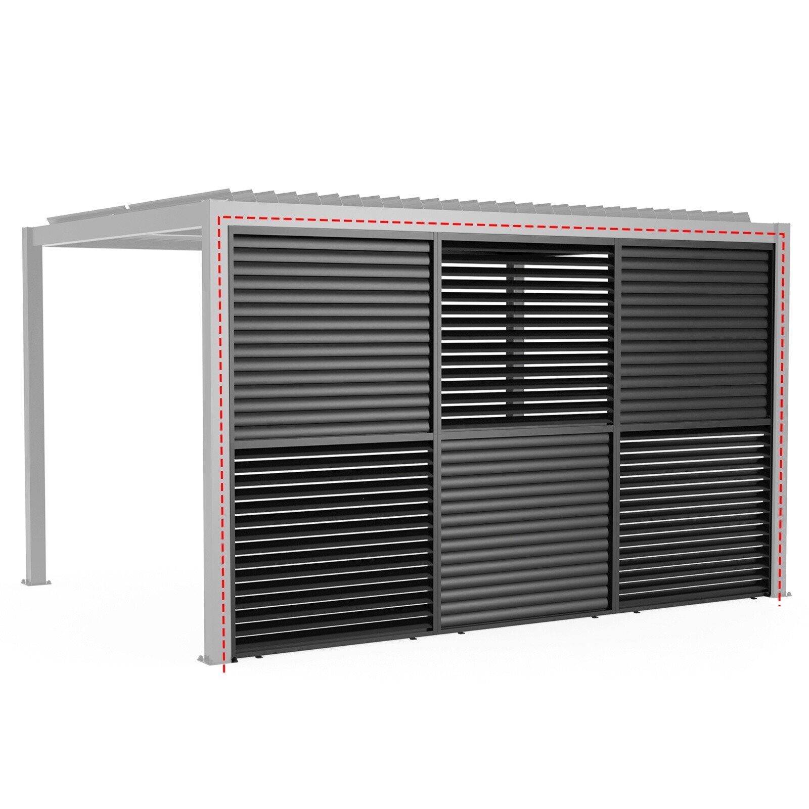 Louver Grille 1/3 13ft Aluminum Frame & Louvers