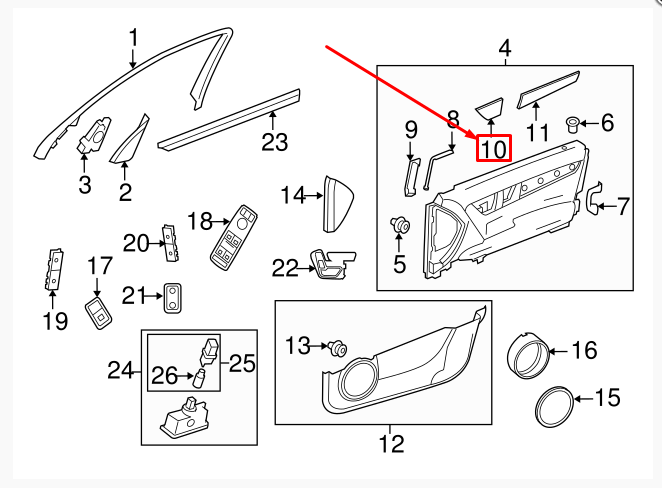MERCEDES-BENZ C W204 Front Right Door Moulding Trim A2047201880