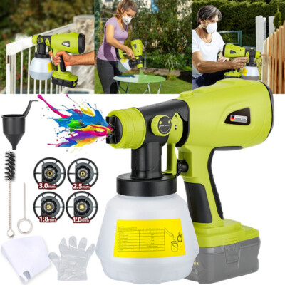 Cordless Paint Spray Gun for Ryobi 18V Battery Powered Brushless