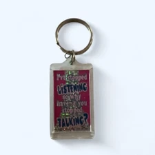 Vintage Kalan 'Favorite Things' Lucite Key Chain I Stopped Listening Your Still
