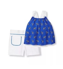 Janie and Jack Zebra Print Top and Shorts From Safari Lodge Collection Size 5-6