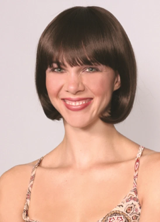 MUJER CORTA BARBILLA-LONGITUD RECTA ELEGANTE BOB PELUCA CON UNA PÁGINA TRASERA TRAMADA CHICO PRECIOSO Foto 2 de 4