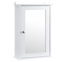 Single Door Mirrored Bathroom Cabinet Storage Shelf Cupboard Makeup Shaving Unit