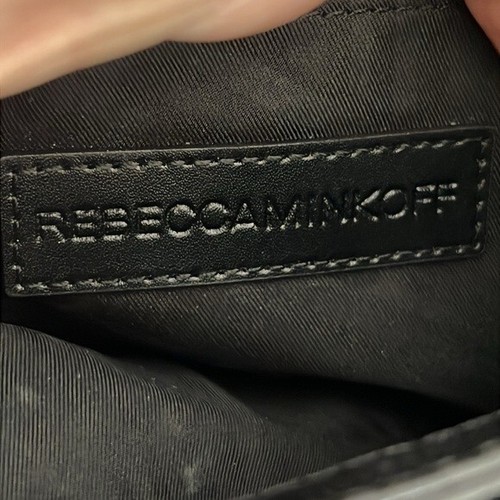 Sac bandoulière Rebecca Minkoff cuir noir pompons créateur bikercore - Photo 13 sur 16