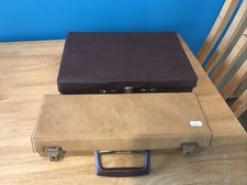 Retro Vintage Faux Leather Briefcase Case Holder Music Cassette Tape Storage X2
