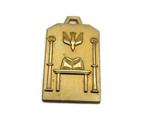 Vintage Christian Charm Dove Holy Spirit Bible "The Word" on Altar Gold Tone