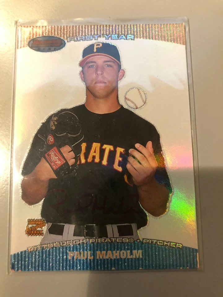 7 Paul Maholm 2004 Topps Traded Gold #T137 #/2004 & Bowman Best Auto #BB-PM RC's - Imagem 2 de 4