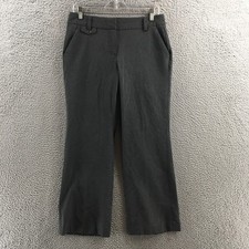 Talbots Signature Trouser Dress Pants Womens 8P Gray Mid Rise Flat Front Casual