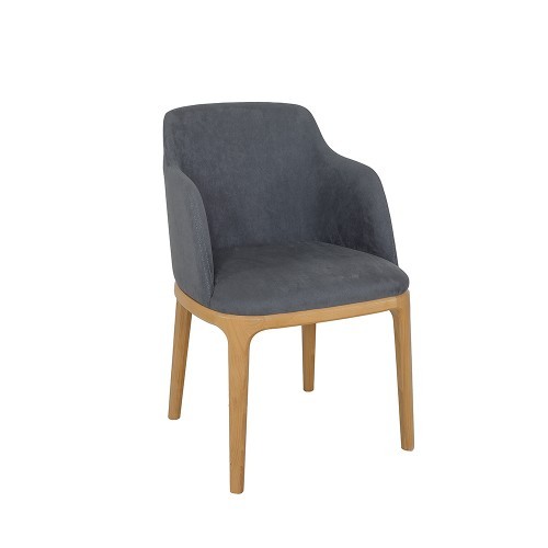 Stuhl Lehnstuhl Polster StüHle Lounge Massiv Holz Textil Holz Sessel Leder Neu-image