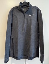Nike Dri-Fit 1/4 Zip Performance Long Sleeve Pullover in Charcoal, M