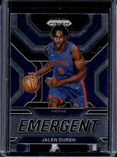2022-23 Panini Prizm Jalen Duren Emergent Rookie RC #20 Pistons