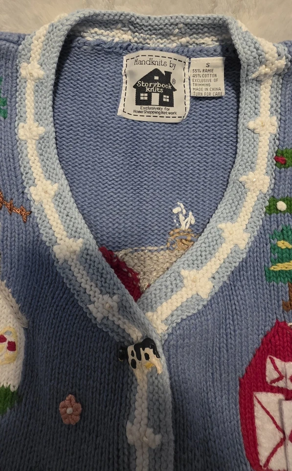 Malhas de livro de histórias 2 peças cardigin e tanque. Tamanho P. EXCELENTE. Casa para não fumantes. - Imagem 4 de 4