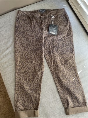 New Democracy Leopard Print High Rise Skinny Pants 12 Reflex Stretch